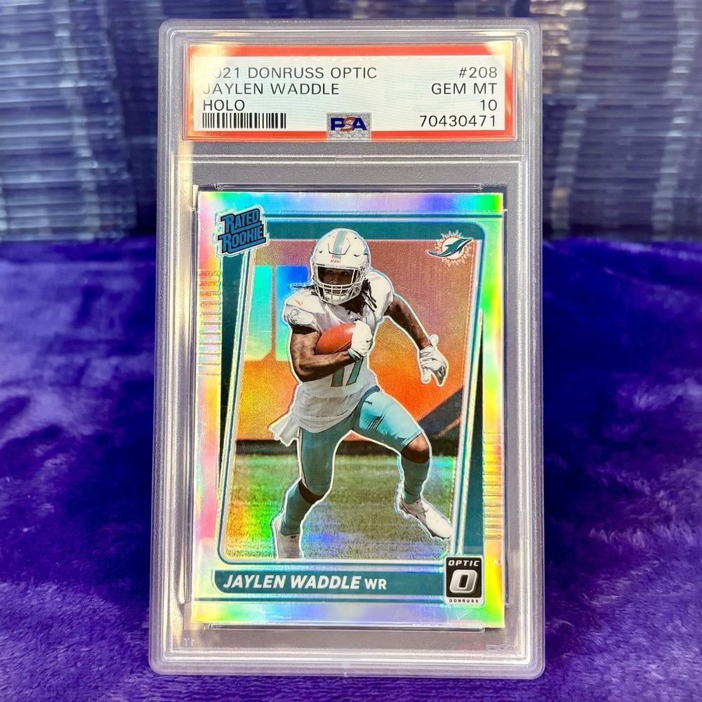 Jaylen Waddle 2021 Panini Donruss Optic Holo Rated Rookie Silver RC 208💎 PSA 10